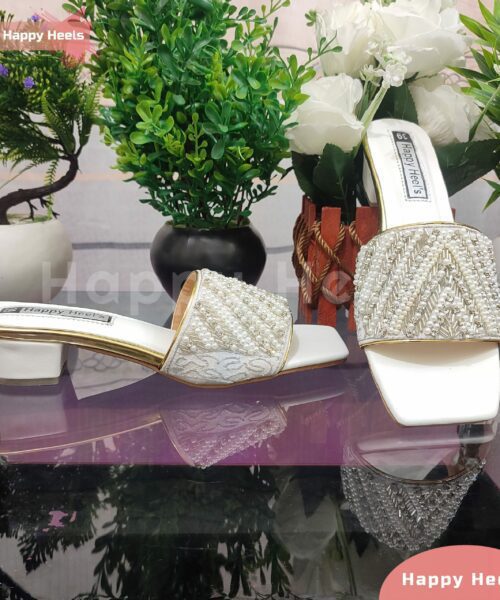 Handmade White Pearl Shoe