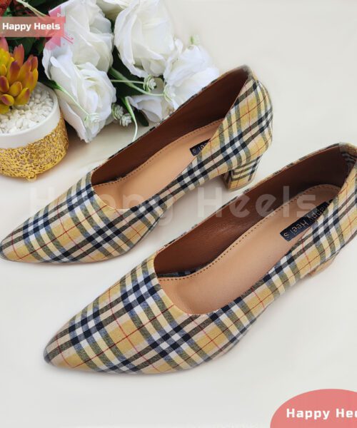 Aubry Check Pointed Toe Pumps