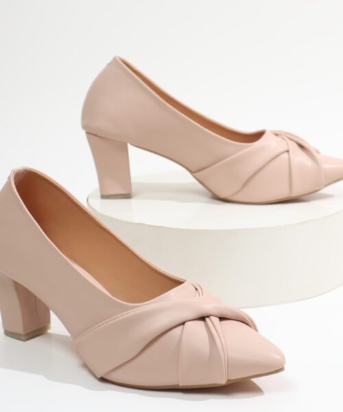 Women’s Pumps Glossy Pointed Toe Bow Tie Heel