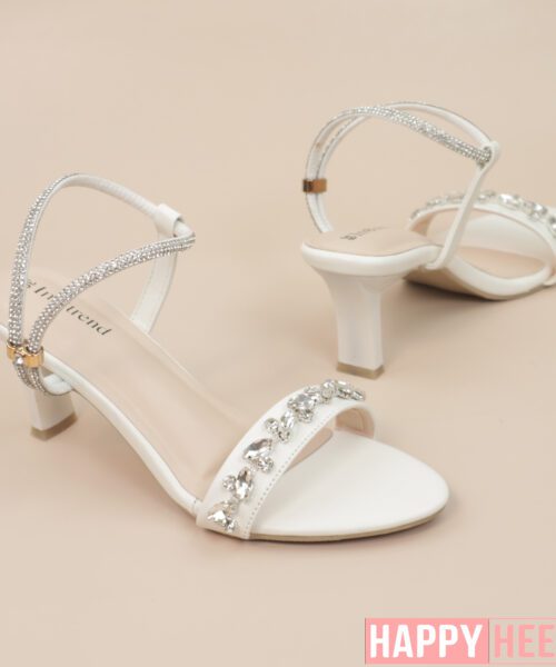 Crystal Strap Slingback Heels-HH340