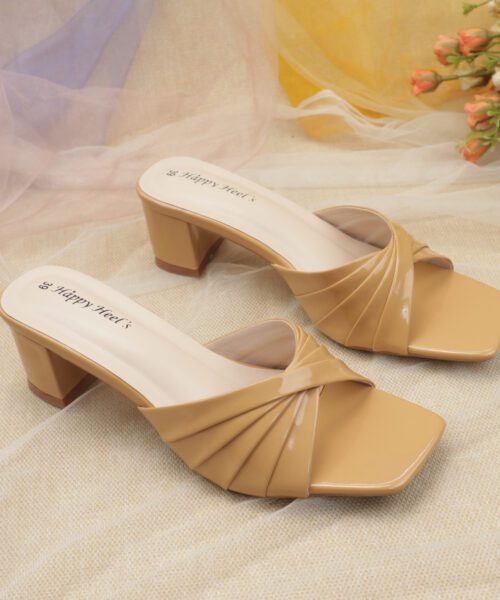 Twisted Strap Block Heel Mules-HH344
