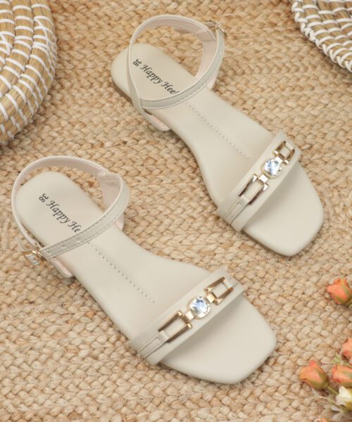 Crystal Buckle Flat Sandals-HH343