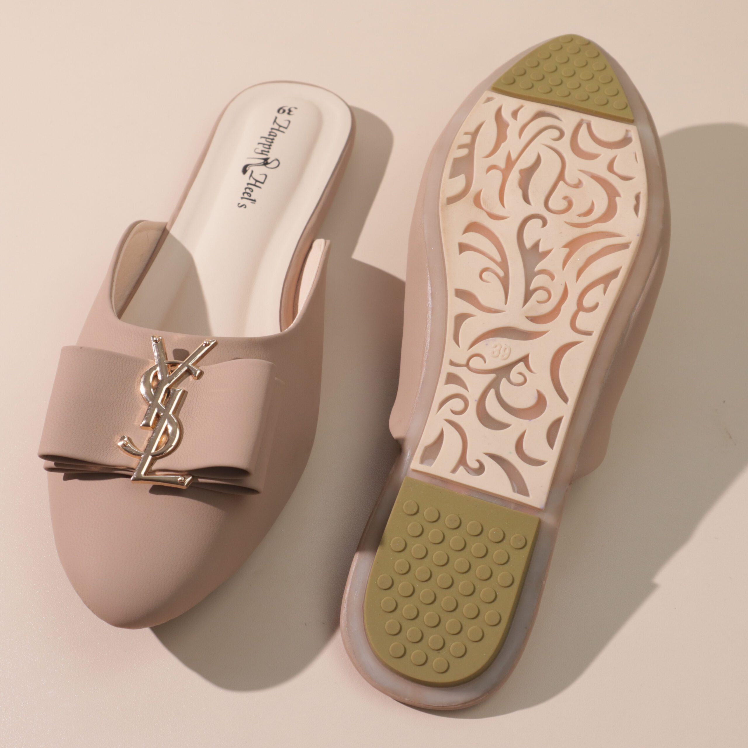 Bow Mule Flat Sandals-HH358