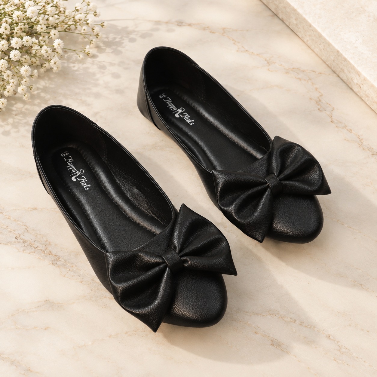 Elegant Bow Flat Pumps-Happy Heels